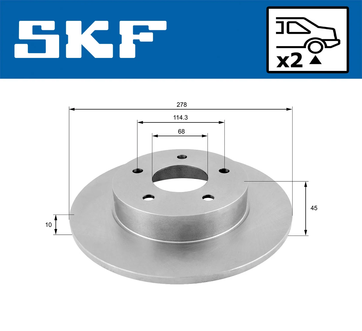 Disque de frein SKF VKBD 90800 S2