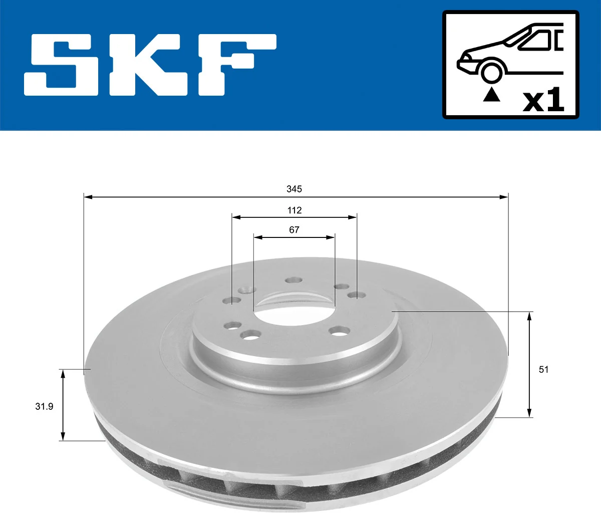 Disque de frein SKF VKBD 80315 V1
