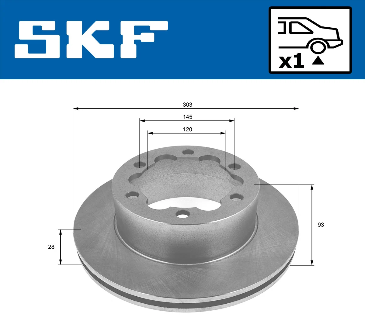 Disque de frein SKF VKBD 90182 V1