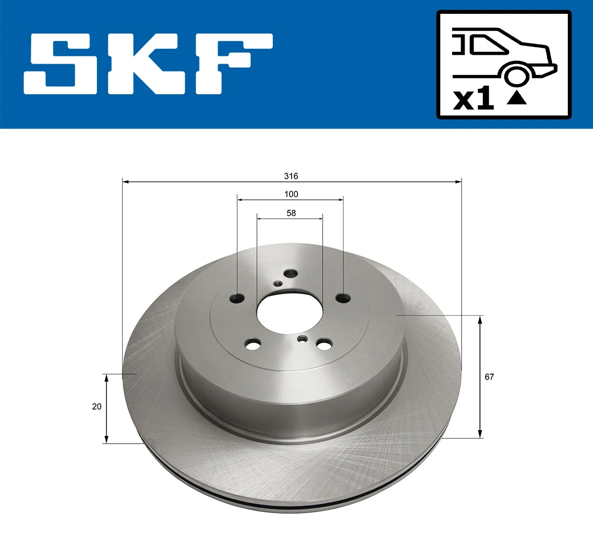 Disque de frein SKF VKBD 90886 V1