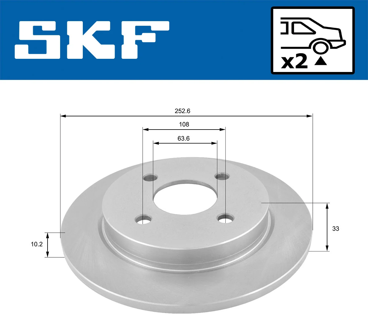 Disque de frein SKF VKBD 90520 S2