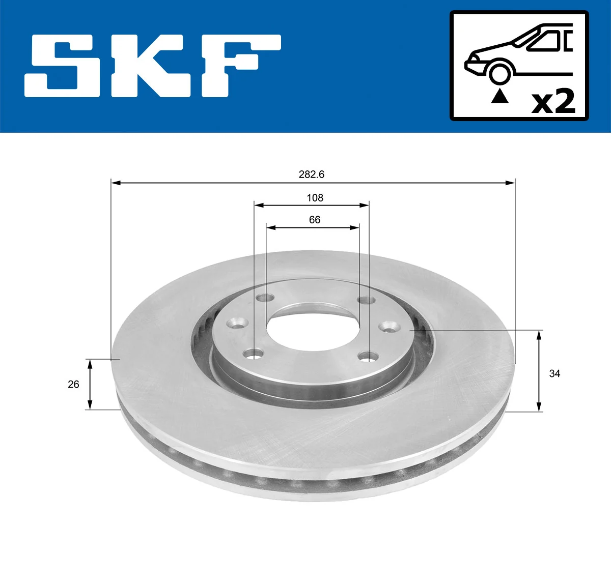 Disque de frein SKF VKBD 80002 V2