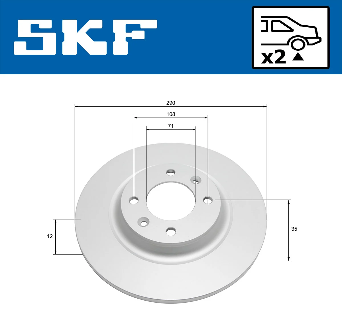 Disque de frein SKF VKBD 91165 S2