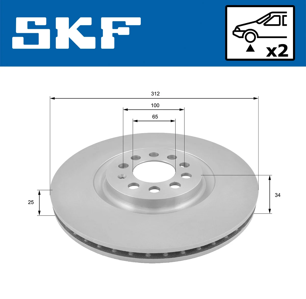 Disque de frein SKF VKBD 80277 V2