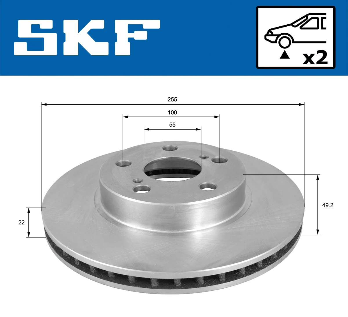 Disque de frein SKF VKBD 80453 V2