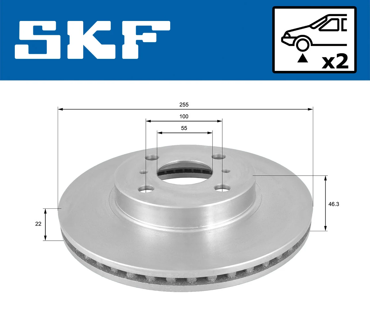 Disque de frein SKF VKBD 80617 V2