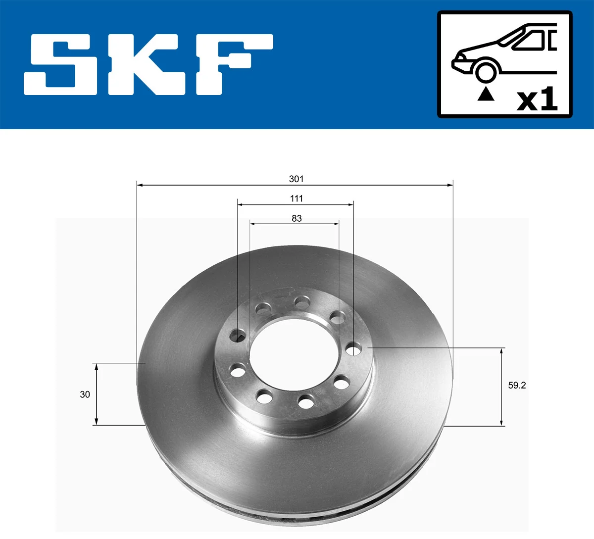 Disque de frein SKF VKBD 80778 V1