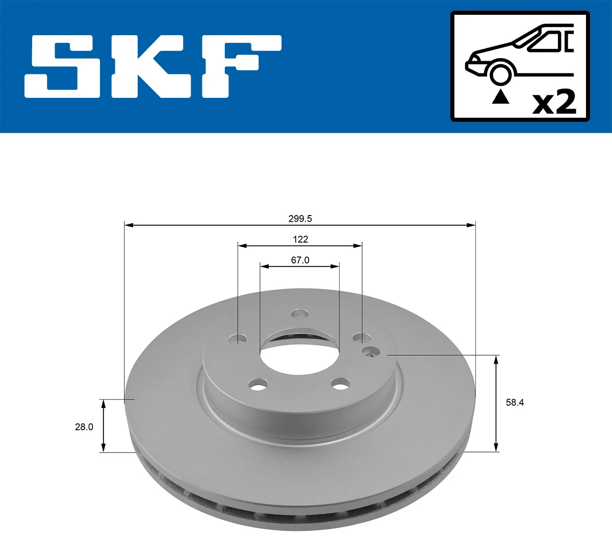 Disque de frein SKF VKBD 80052 V2