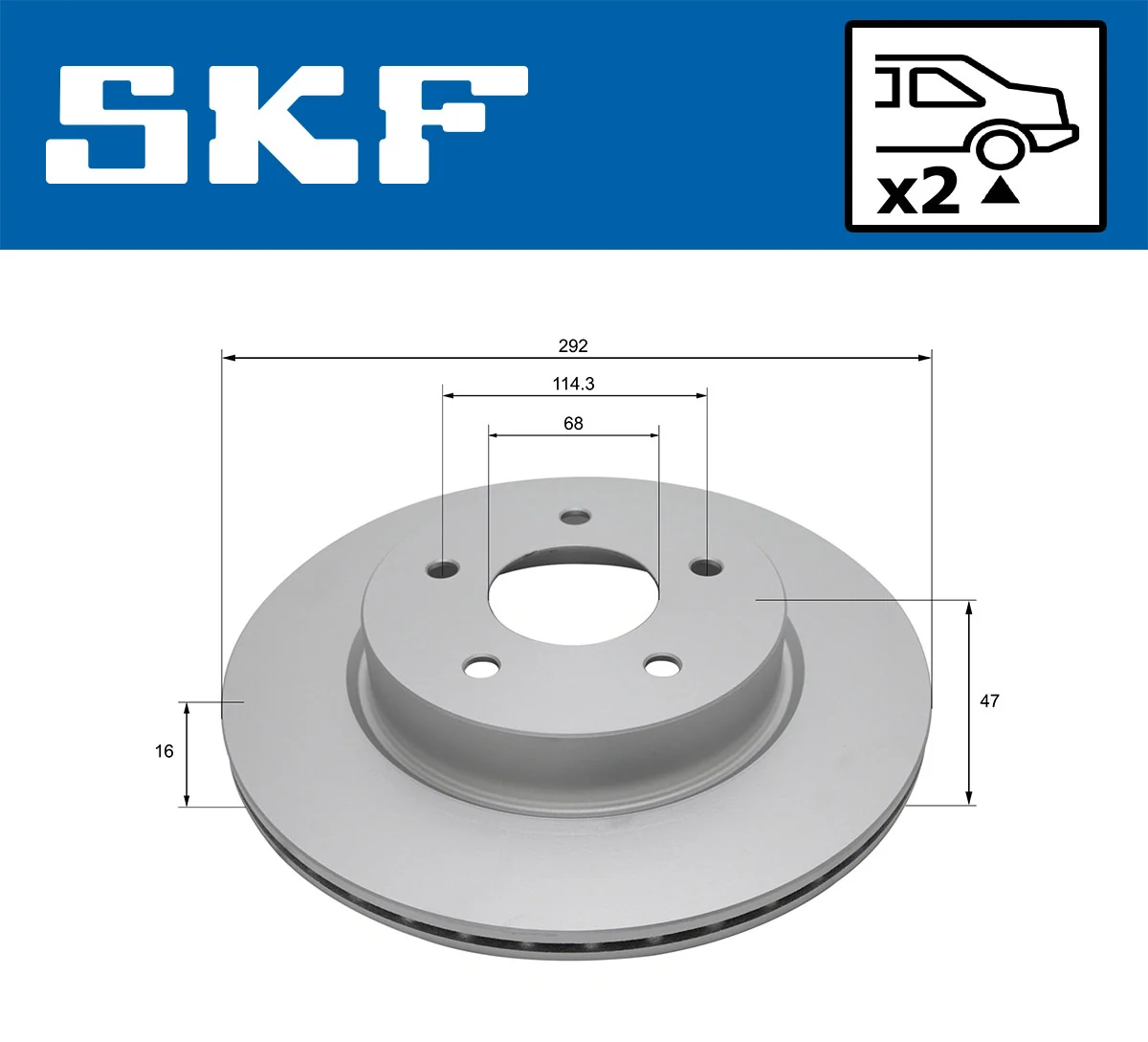 Disque de frein SKF VKBD 90424 V2