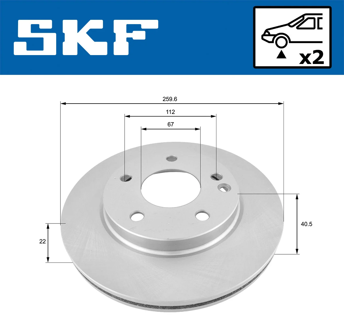 Disque de frein SKF VKBD 80119 V2
