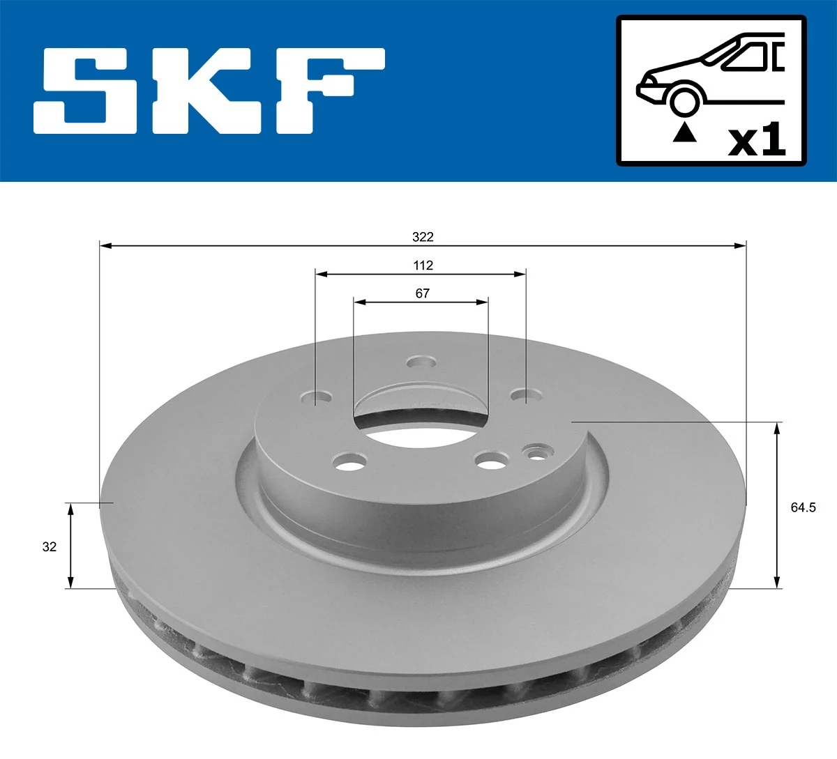 Disque de frein SKF VKBD 80257 V1