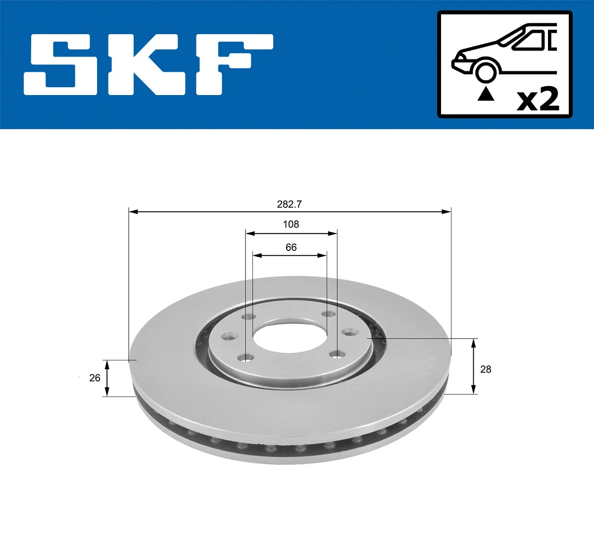 Disque de frein SKF VKBD 80412 V2