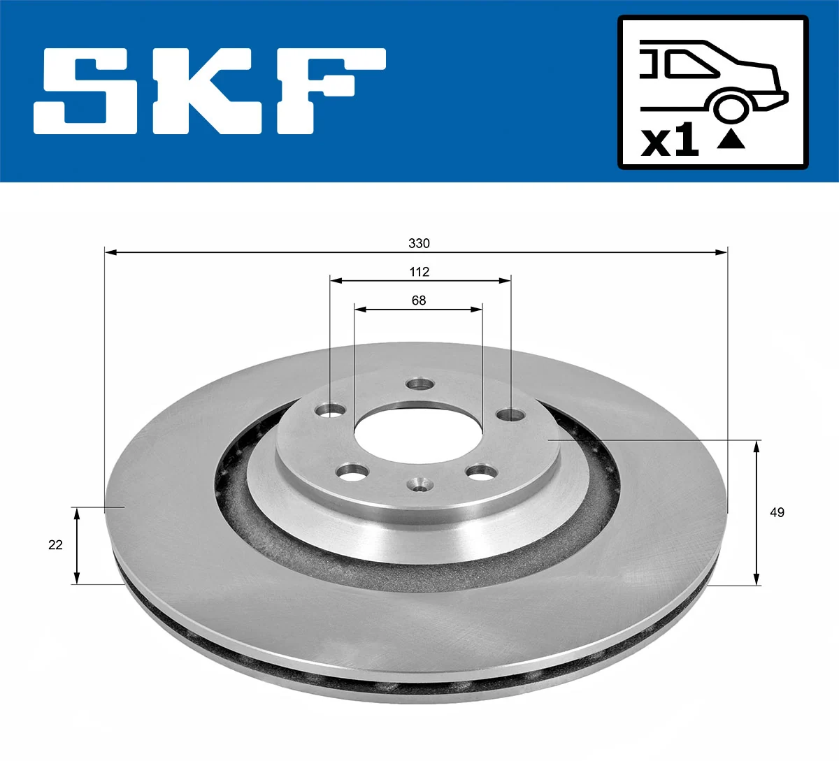 Disque de frein SKF VKBD 90371 V1