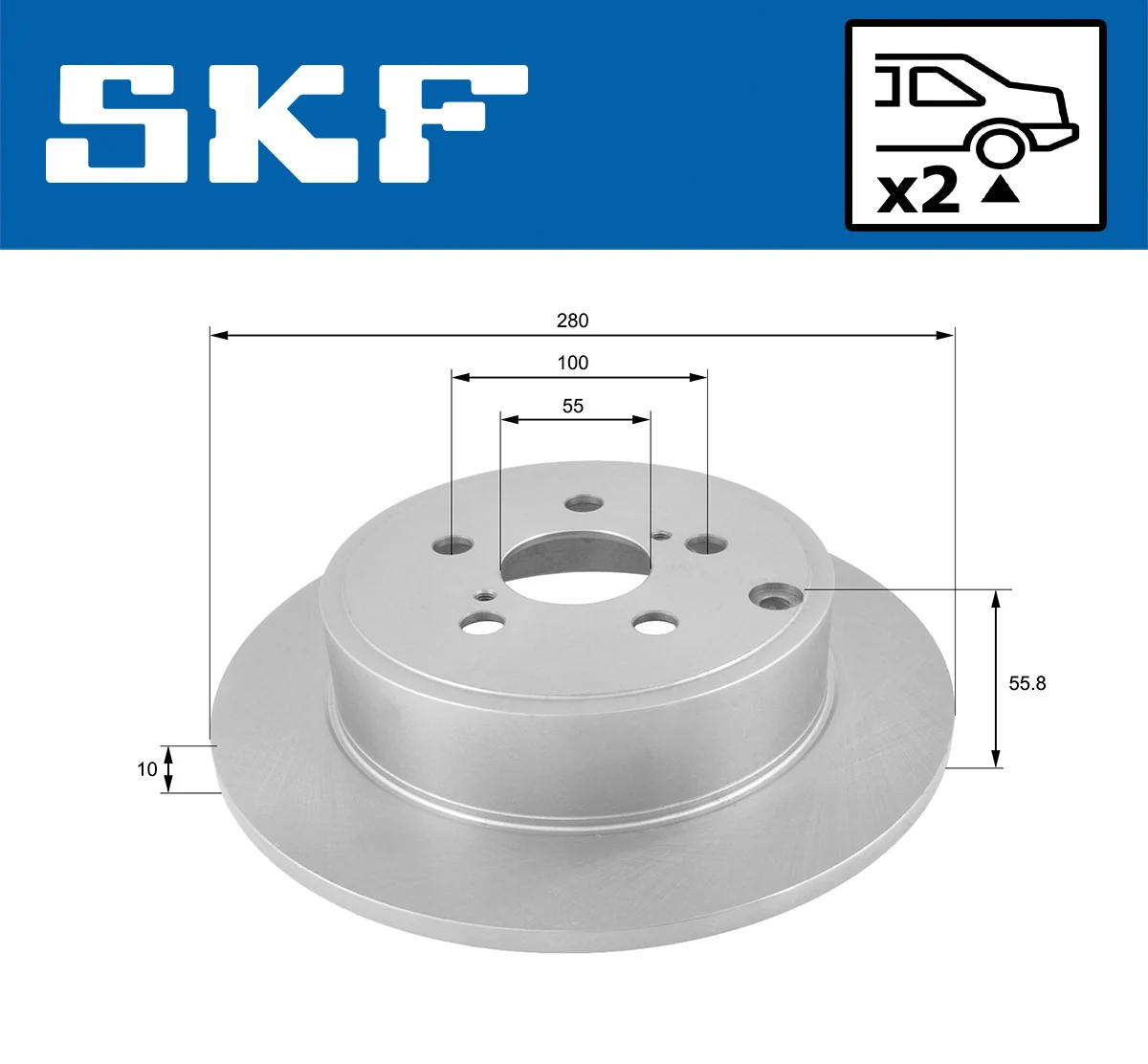 Disque de frein SKF VKBD 90730 S2