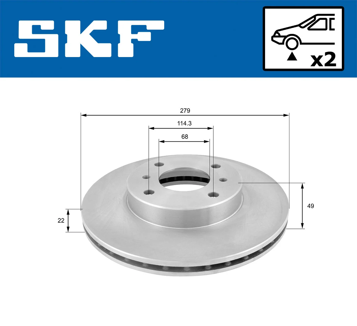Disque de frein SKF VKBD 80264 V2