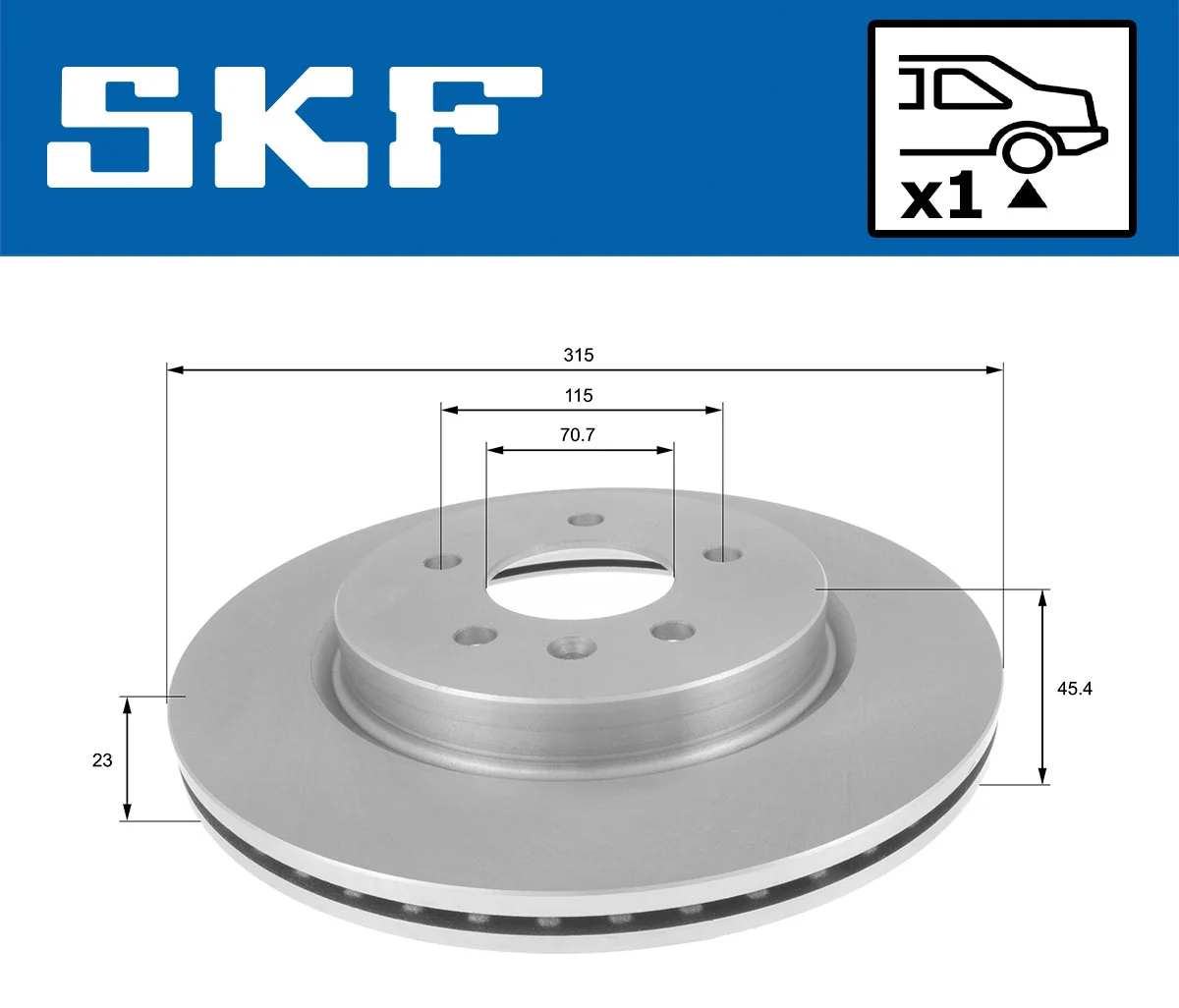 Disque de frein SKF VKBD 91157 V1