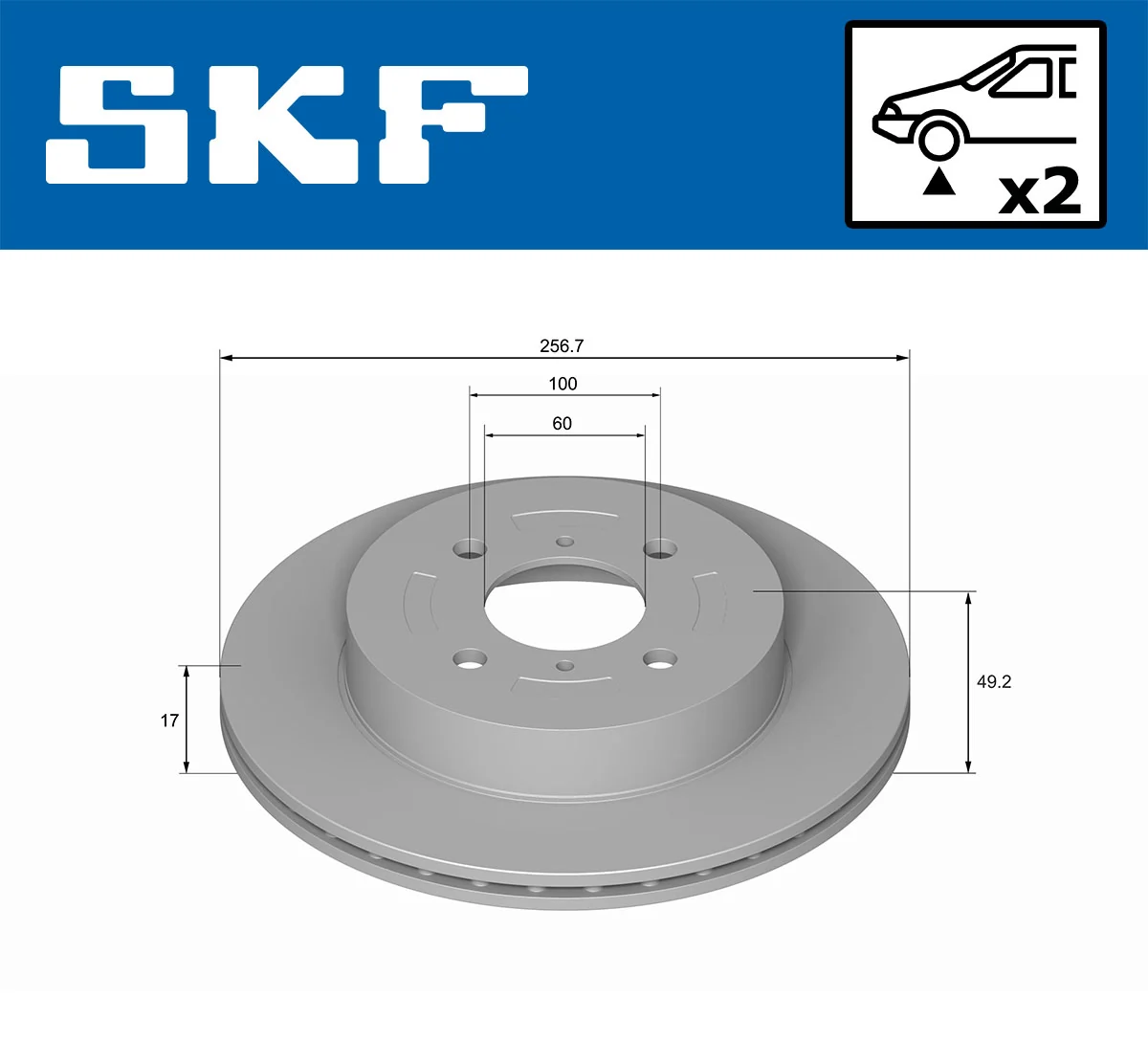Disque de frein SKF VKBD 80662 V2