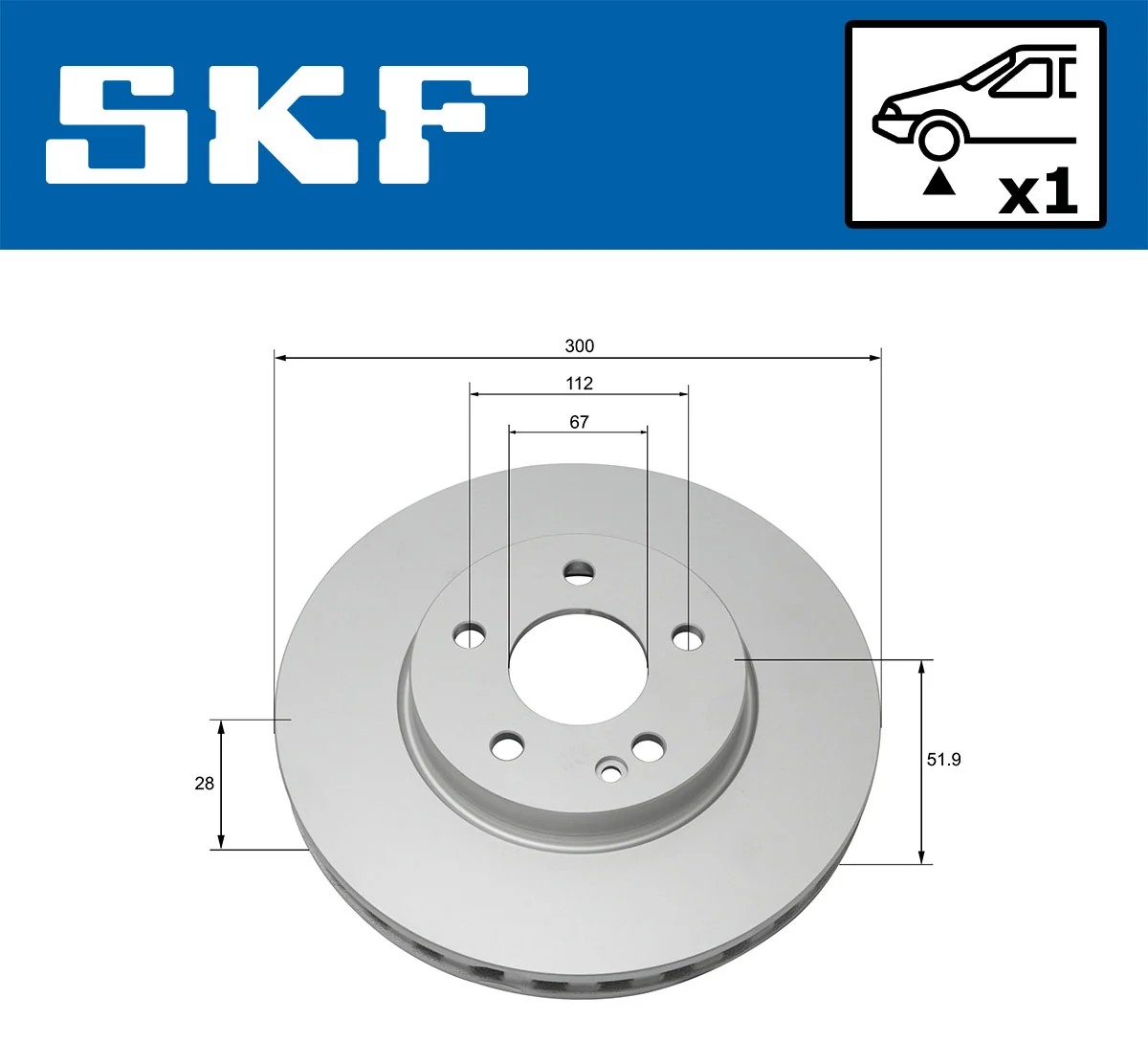 Disque de frein SKF VKBD 80191 V1