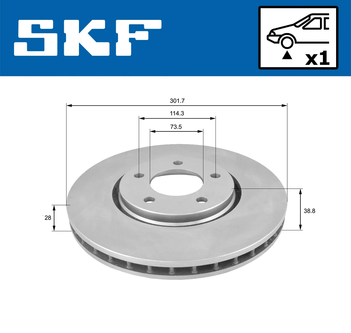Disque de frein SKF VKBD 80872 V1