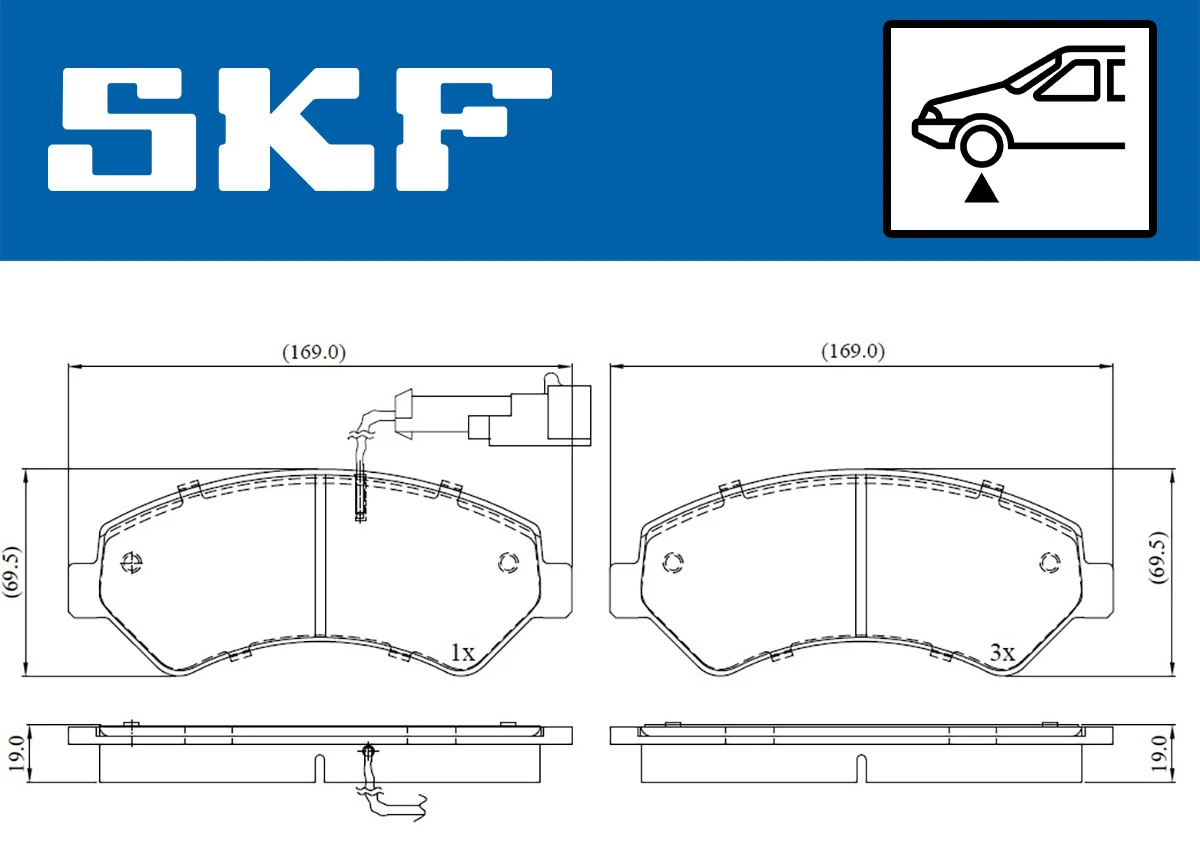 SKF VKBP 80210 E — Колодки гальмівні дискові (комплект 4 шт)