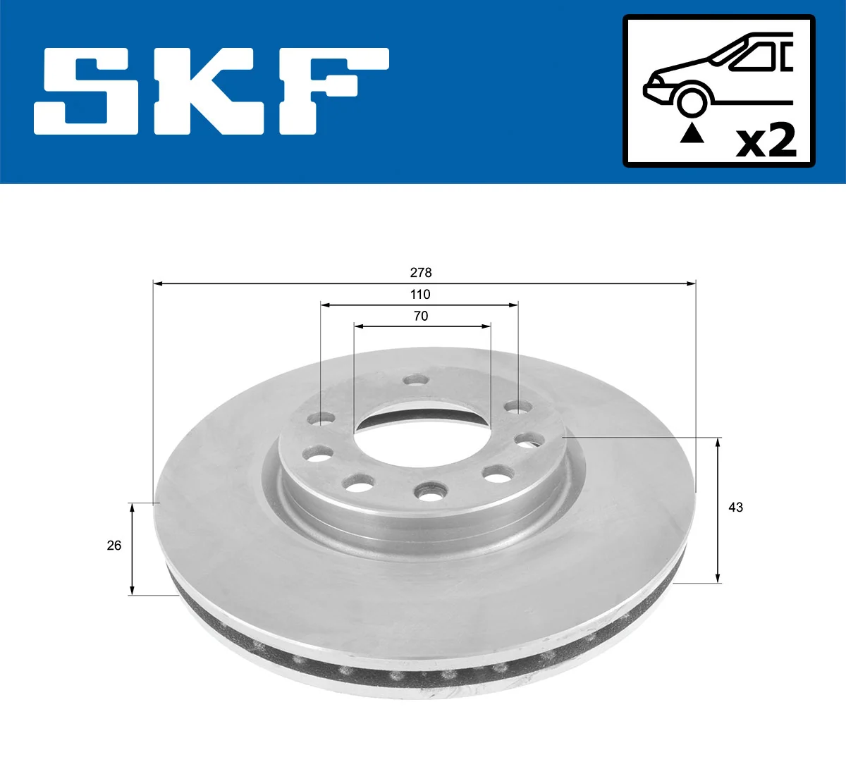 Disque de frein SKF VKBD 80606 V2