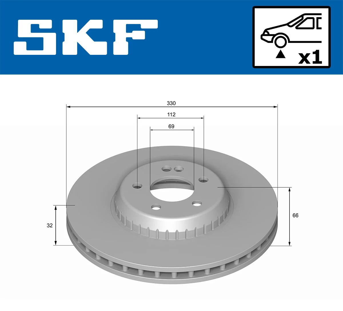 Disque de frein SKF VKBD 81336 V1