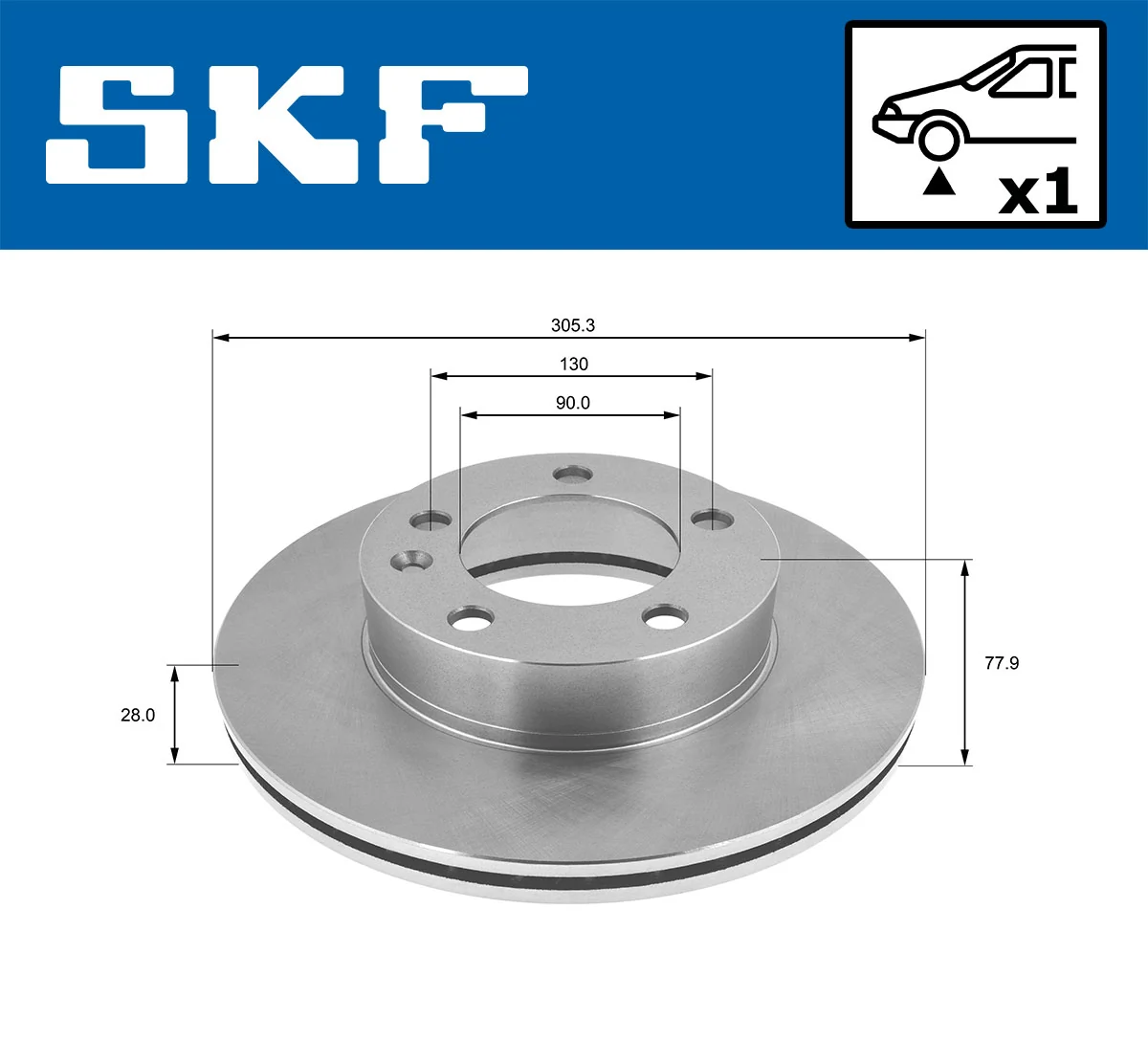 Disque de frein SKF VKBD 80109 V1
