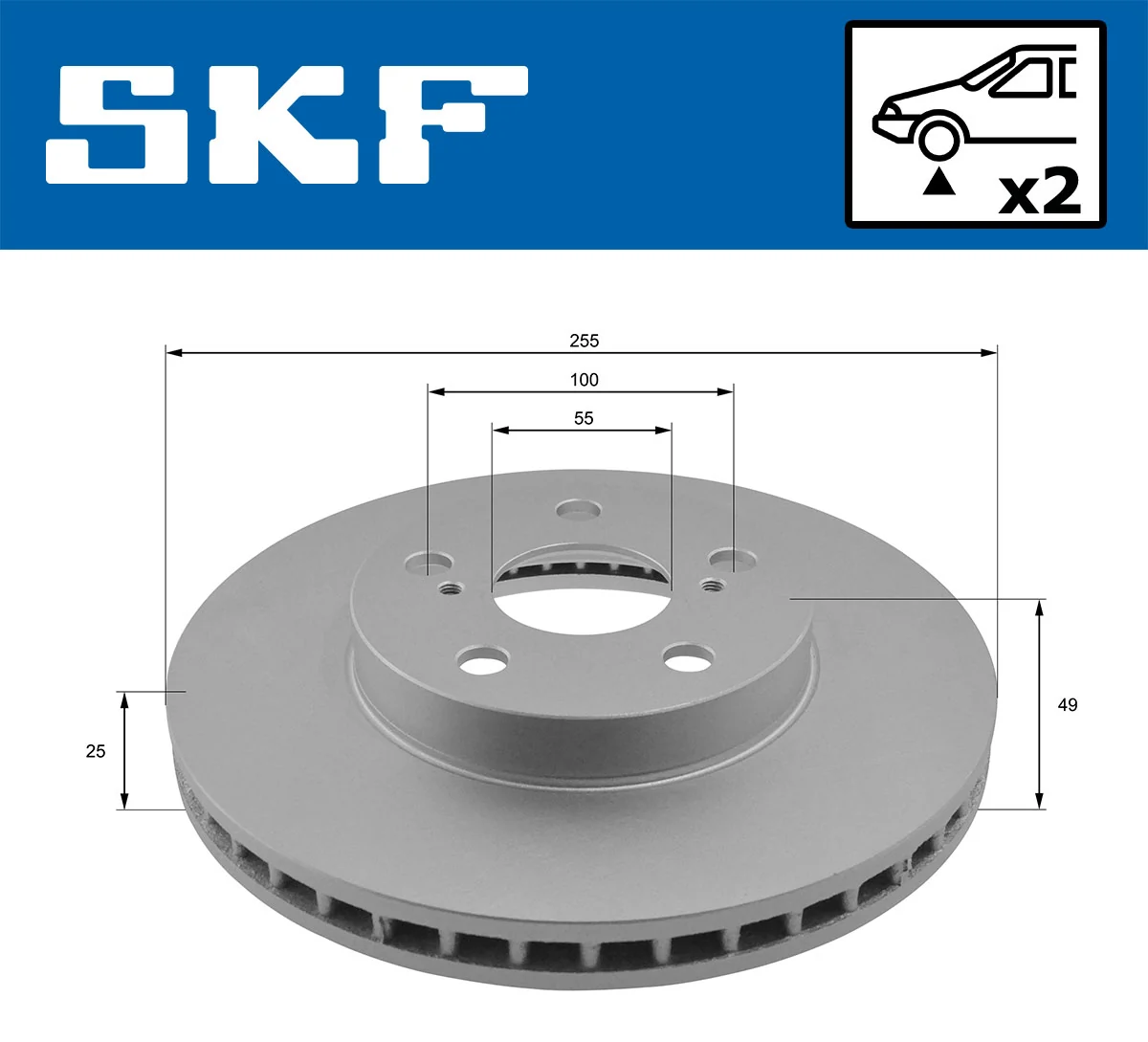 Disque de frein SKF VKBD 80383 V2