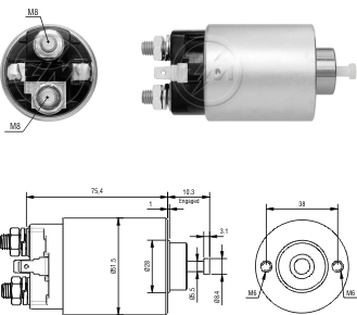 Solenoid Switch, starter