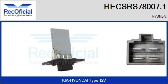 Resistor, interior blower