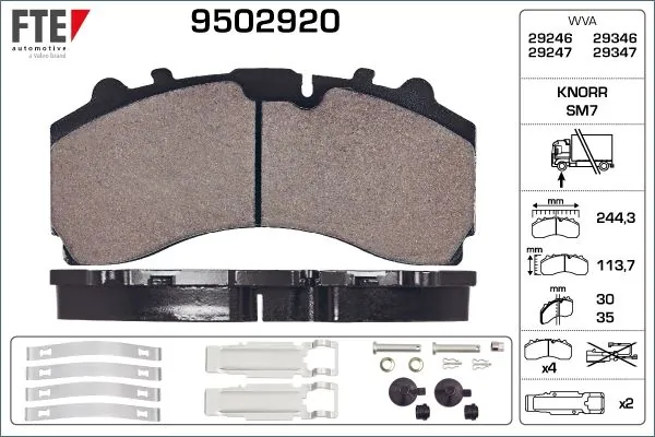 Kit de plaquettes de frein, frein à disque