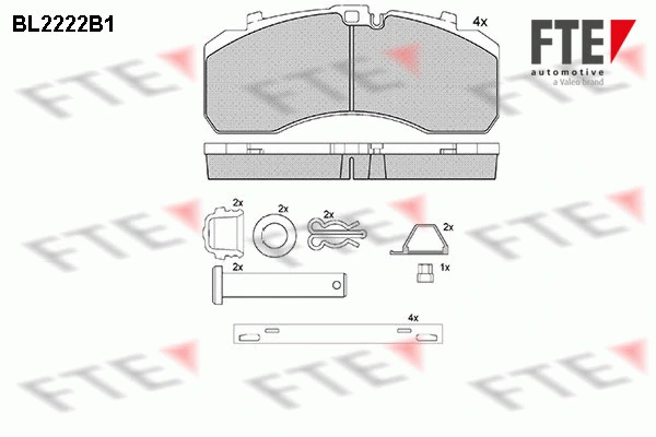 Kit de plaquettes de frein, frein à disque