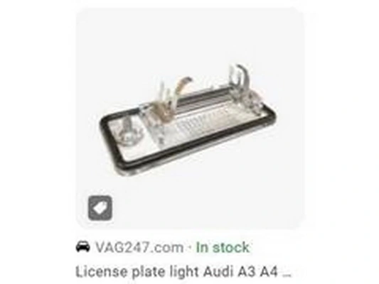 LAMPKA TABLICY REJ. AUDI A3 04-13, A4 05-08, A5 12-, A6 05-08, A8 04-10, Q7 07-09 PR