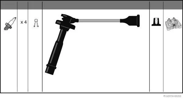 Kit de câbles d'allumage HERTH+BUSS JAKOPARTS J5388002