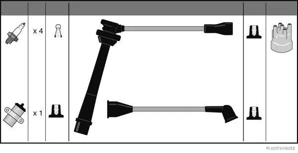 Kit de câbles d'allumage HERTH+BUSS JAKOPARTS J5388006