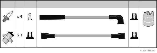 Kit de câbles d'allumage HERTH+BUSS JAKOPARTS J5390002