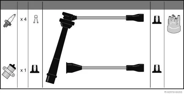Kit de câbles d'allumage HERTH+BUSS JAKOPARTS J5388017