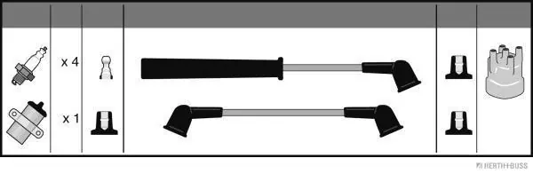 Kit de câbles d'allumage HERTH+BUSS JAKOPARTS J5383000