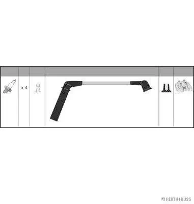 Kit de câbles d'allumage HERTH+BUSS JAKOPARTS J5380502