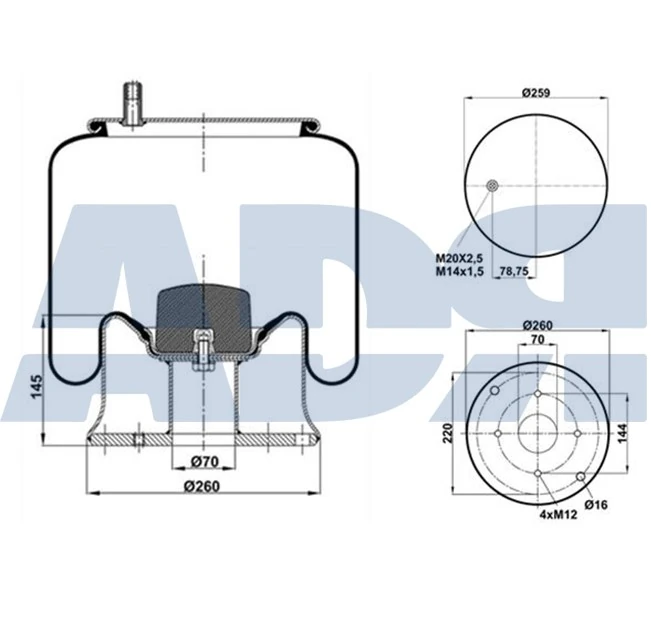 Soufflet de suspension, suspension pneumatique