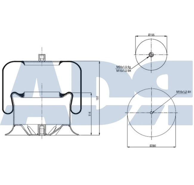 Soufflet de suspension, suspension pneumatique