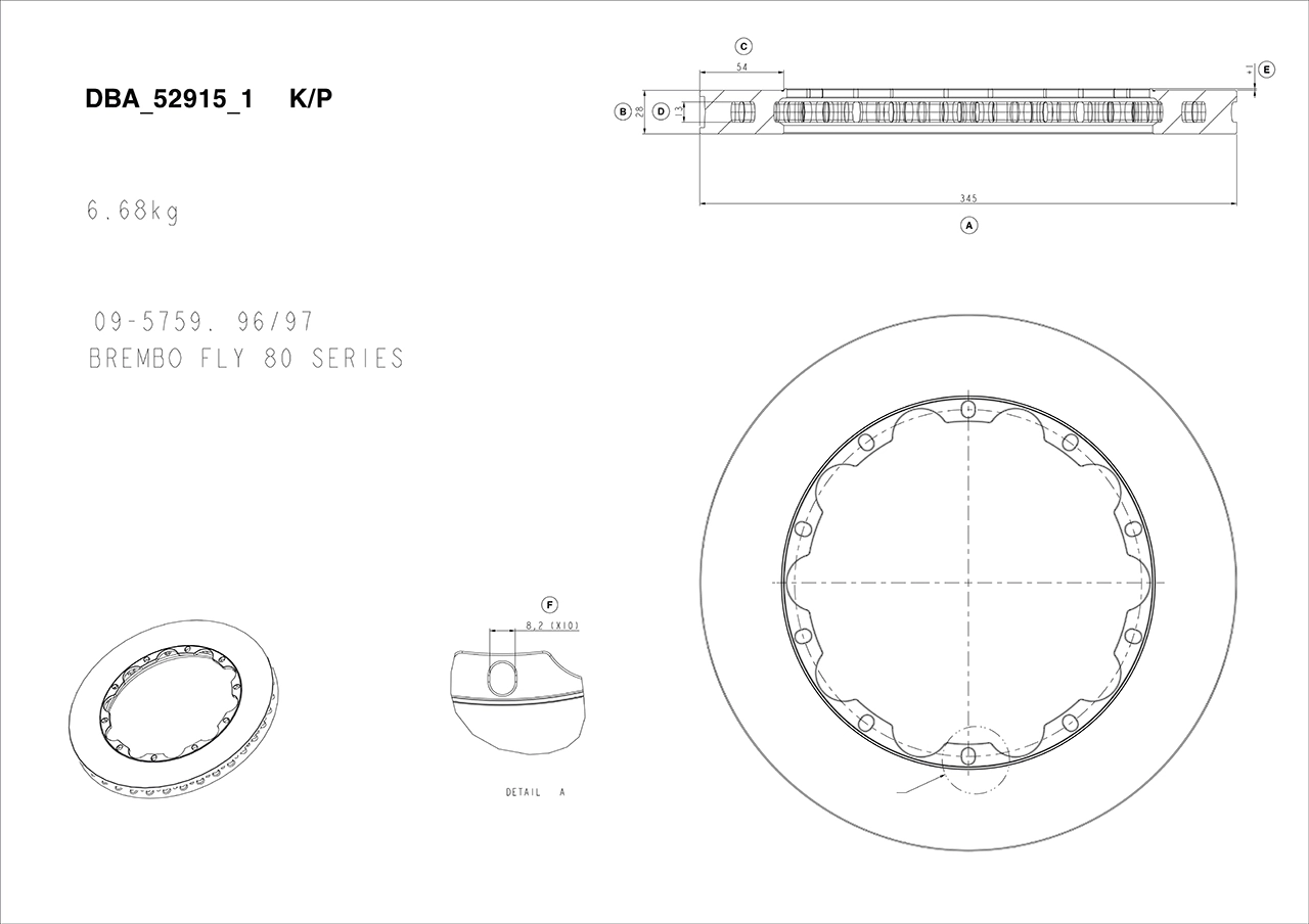 Disque de freins de haute performance DBA Australia DBA52915.1S