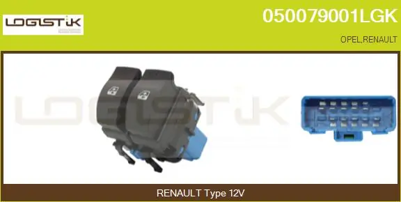 PRZEŁĄCZNIK PODNOŚNIKA SZYBY RENAULT KANGOO 08-, MASTER/ OPEL LE