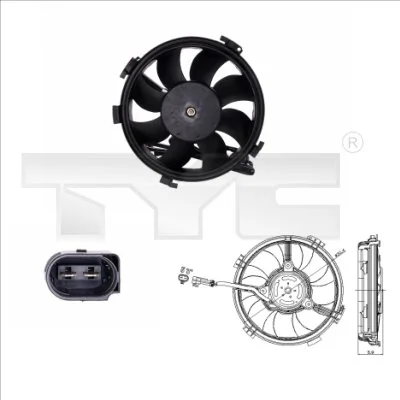 Ventilateur, refroidissement du moteur TYC 837-0015