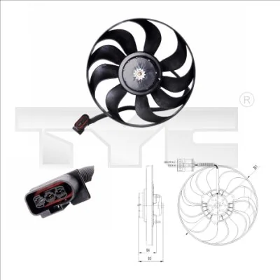 Ventilateur, refroidissement du moteur TYC 837-0022