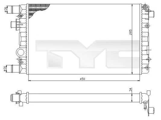 Radiateur, refroidissement du moteur TYC 709-0012