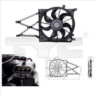 Ventilateur, refroidissement du moteur TYC 825-0011