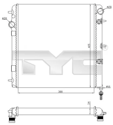 Radiateur, refroidissement du moteur TYC 705-0071-R