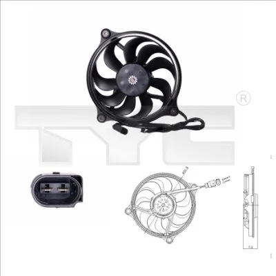 Ventilateur, refroidissement du moteur TYC 837-0017