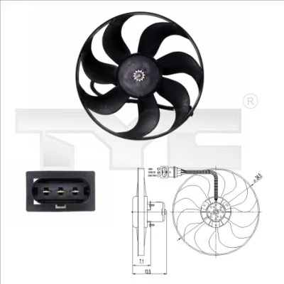 Ventilateur, refroidissement du moteur TYC 837-0003